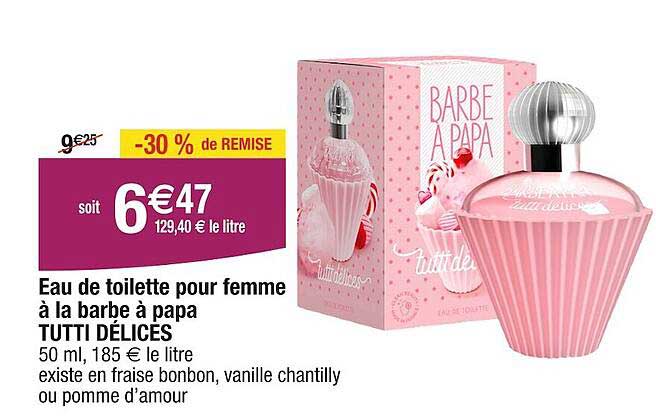 eau de toilette pour femem à la barbe à papa tutti délices