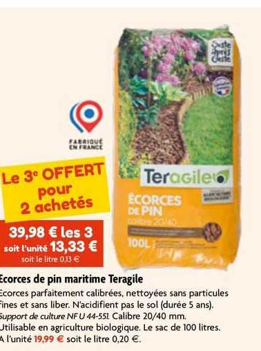 écorces de pin maritime teragile