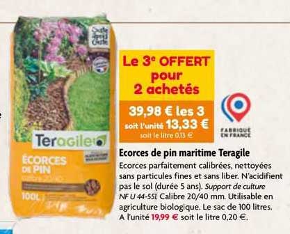 écorces de pin maritime teragile