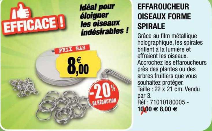 effaroucheur oiseaux forme spirale