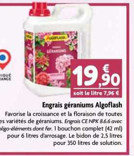engrais géraniums algoflash