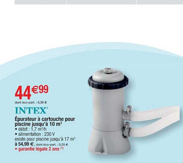 épurateur à cartouche pour piscine jusqu'à 10 m³ intex