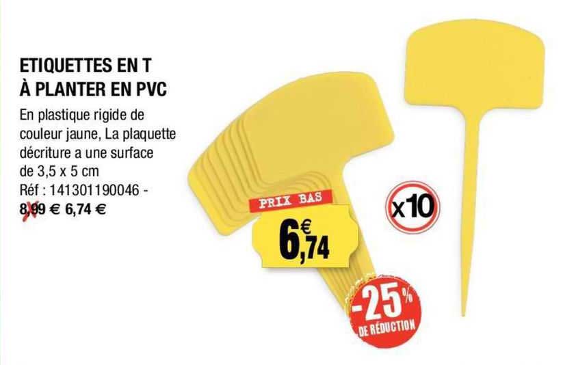 etiquettes en t à planter en pvc