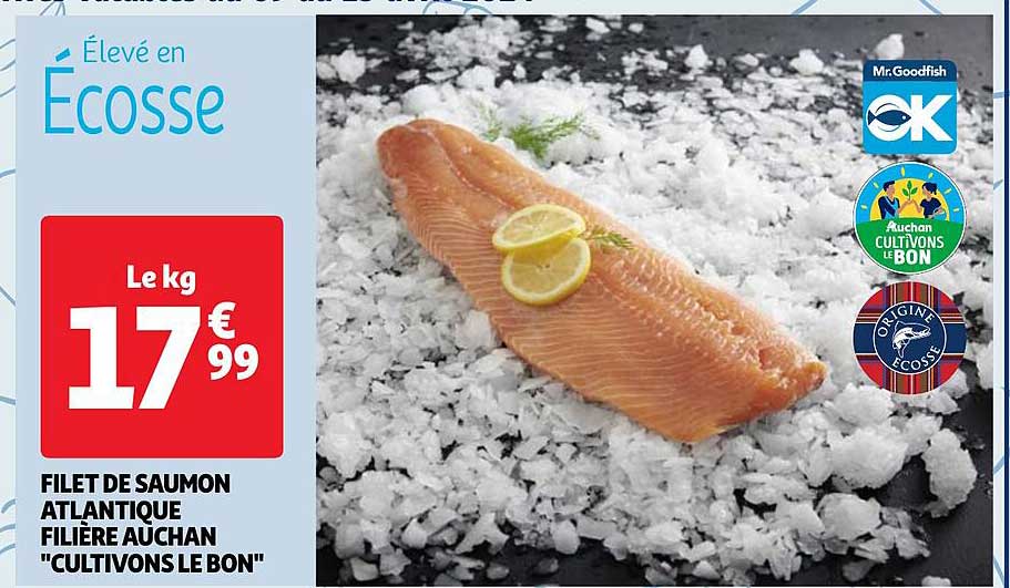 filet de saumon atlantique filière auchan "cultivons le bon"
