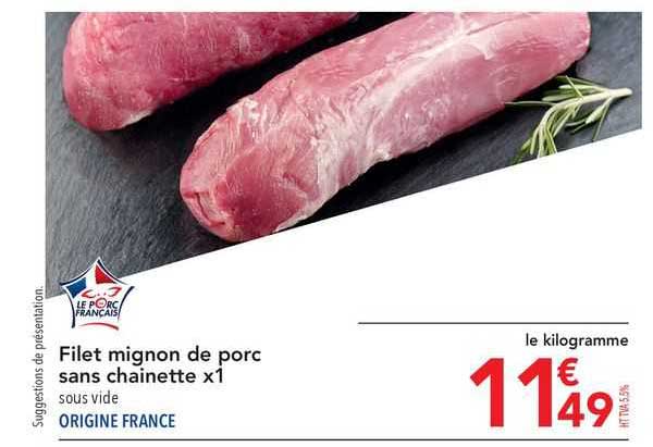 filet mignon de porc sans chainette x1