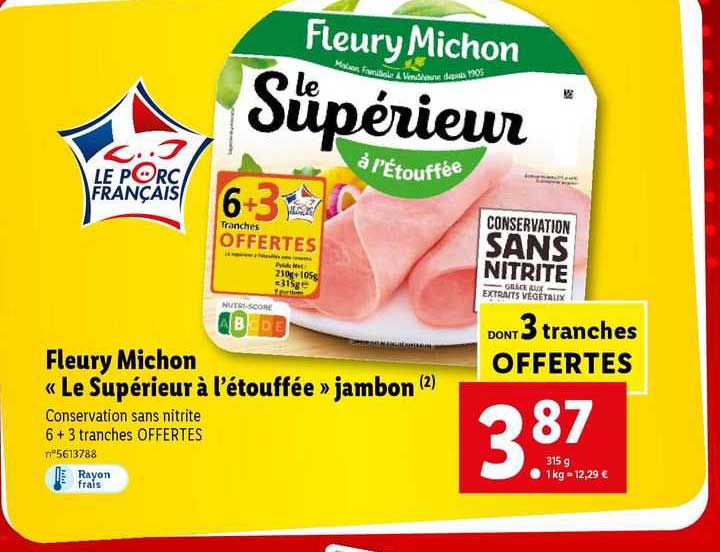 fleury michon "le supérieur à l'étouffée" jambon