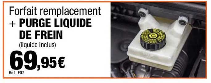forfait remplacement + purge liquide de frein