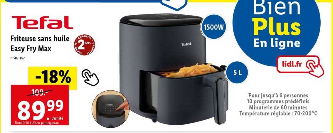 friteuse sans huile easy fry max tefal