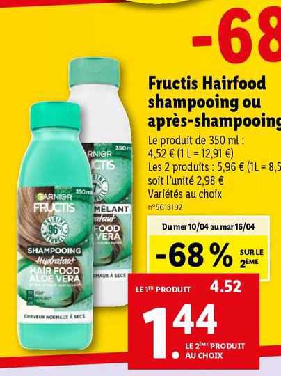 fructis hairfood shampooing ou après-shampooing
