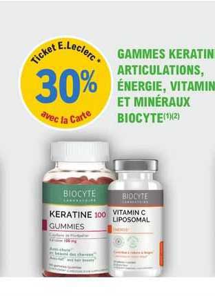 gammes keratine articulations, énergie, vitamine et minéraux biocyte