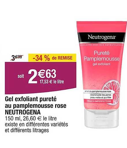 Gel Exfoliant Pureté Au Pamplemousse Rose Neutrogena