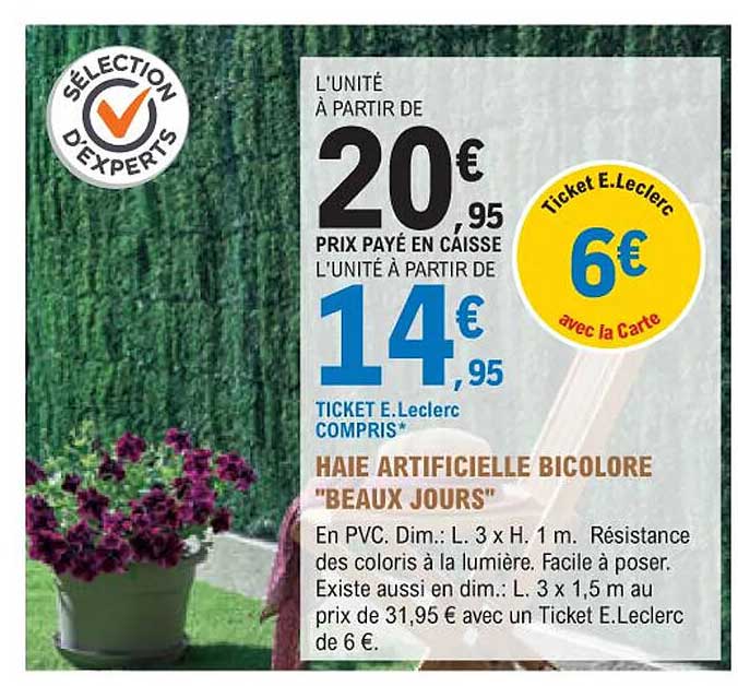 haie artificielle bicolore "beaux jours"