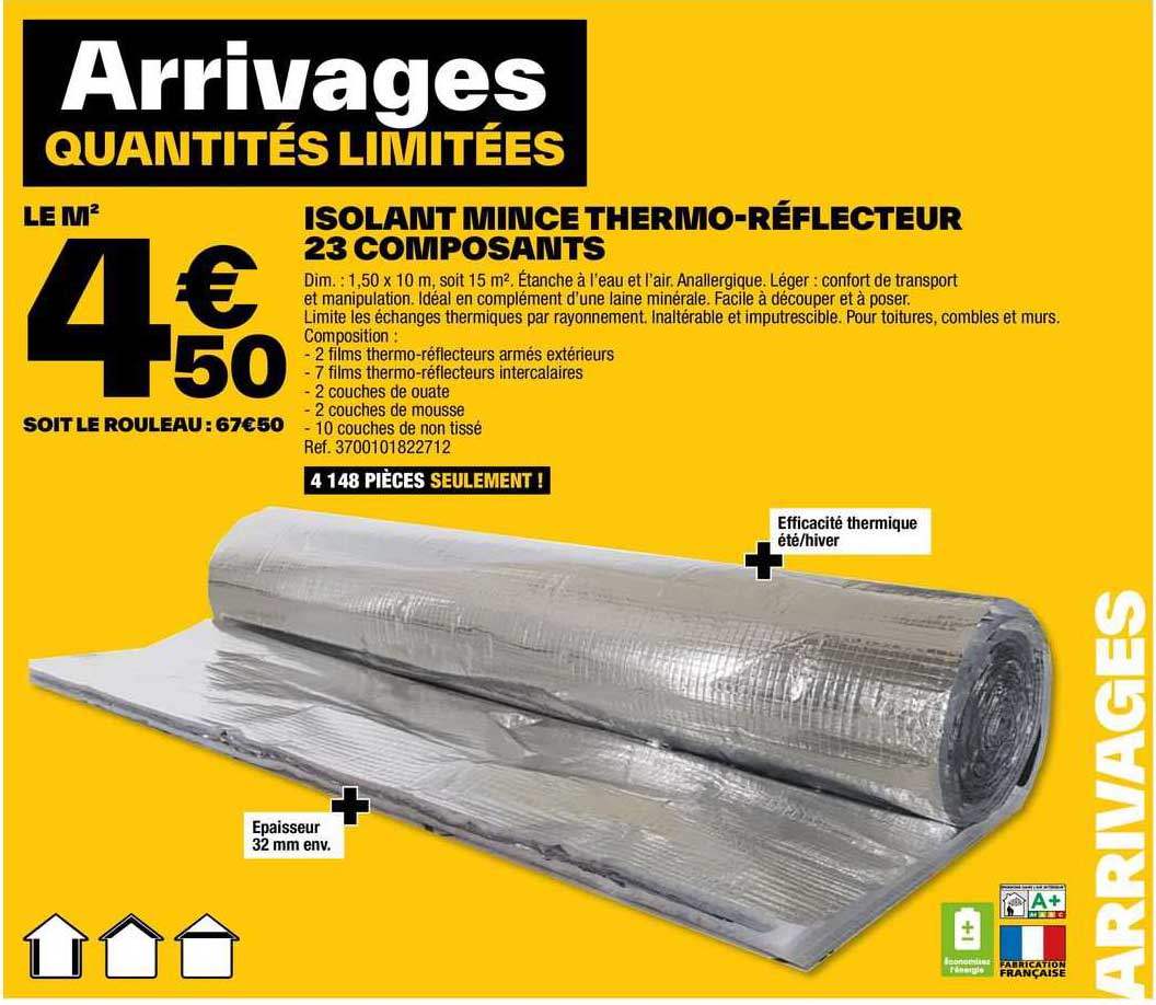 isolant mince thermo-réflecteur 23 composants