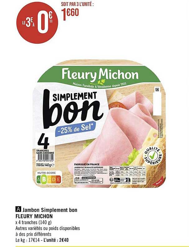 jambon simplement bon fleury michon