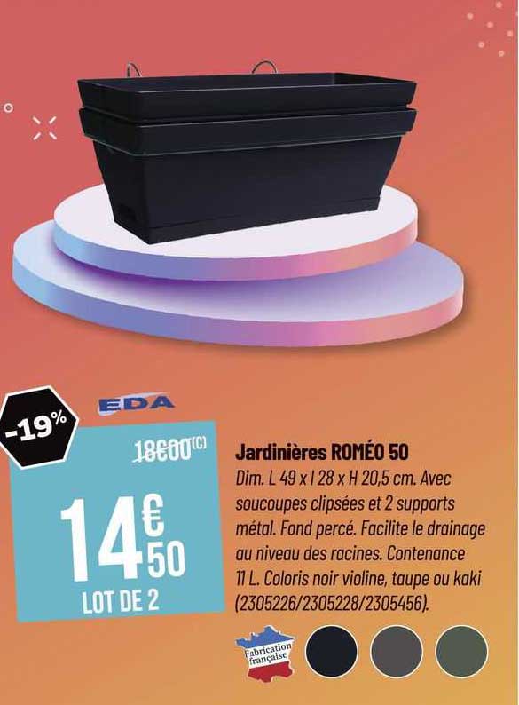 jardinières romeo 50 eda