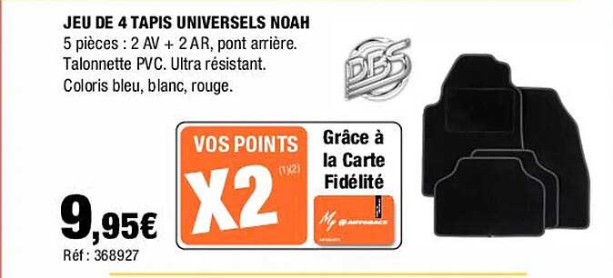 jeu de 4 tapis universels noah