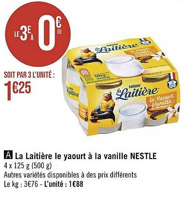 La Laitière Le Yaourt à La Vanille Nestlé