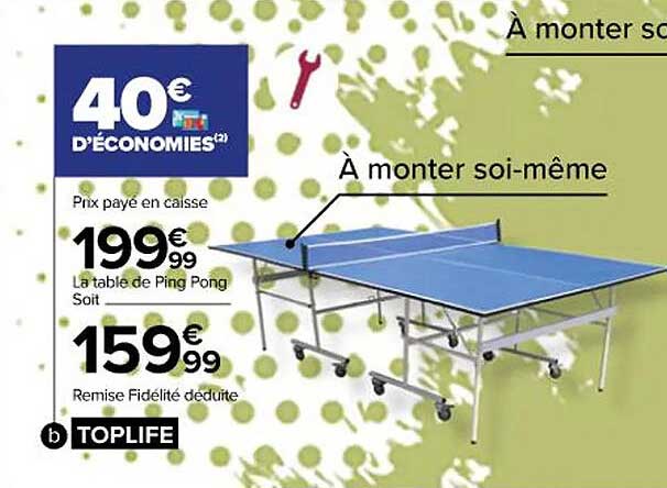 la table de ping pong toplife