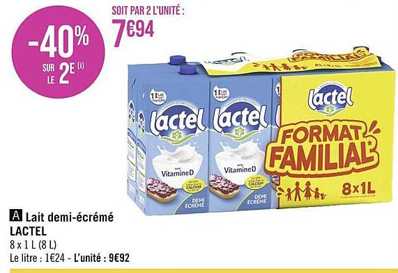 lait demi-écrémé lactel