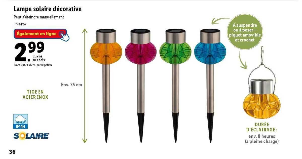 lampe solaire décorative