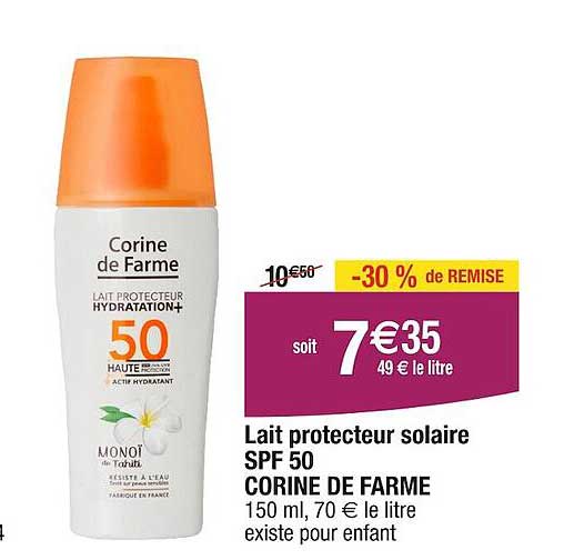 lati protecteur solaire spf 50 corine de farme