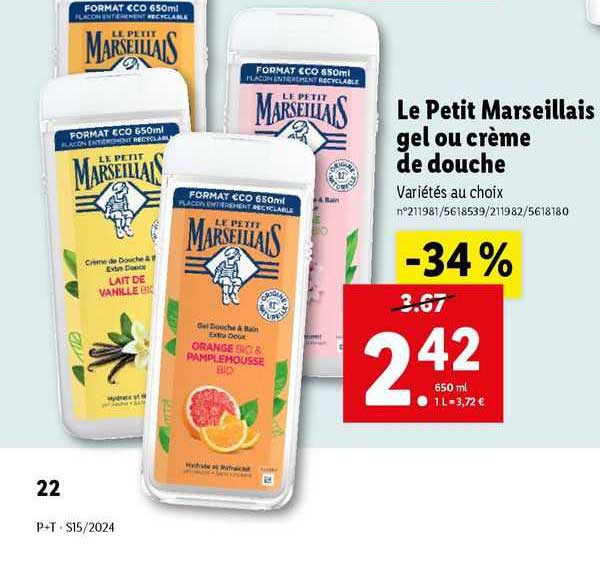 Le Petit Marseillais Gel Ou Crème De Douche