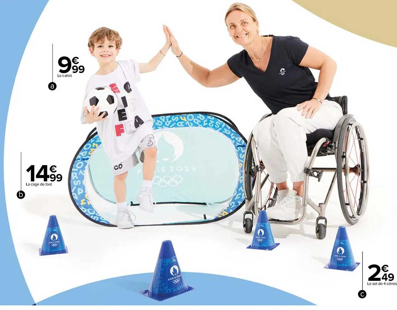 le t-shirt, la cage de foot, le set de 4 cônes