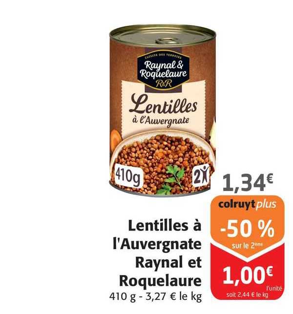 lentilles à l'auvergnate raynal et roquelaure
