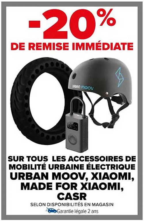 les accessoires de mobilité urbaine électrique urban moov, xiaomi, made for xiaomi, casr