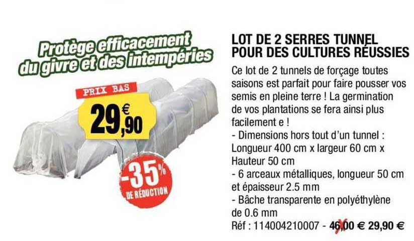Lot De 2 Serres Tunnel Pour Des Cultures Réussie