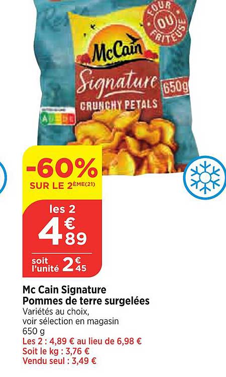 mc cain signature pommes de terre surgelées