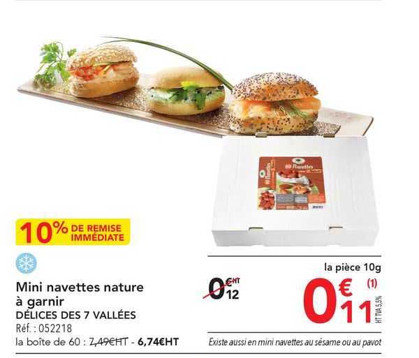 mini navettes nature à garnir délices des 7 vallées