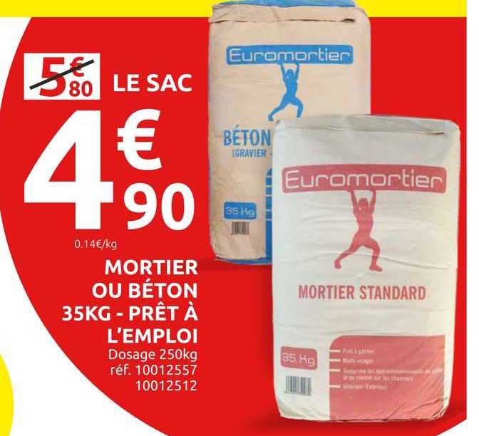 mortier ou béton 35 kg - prêt à l'emploi
