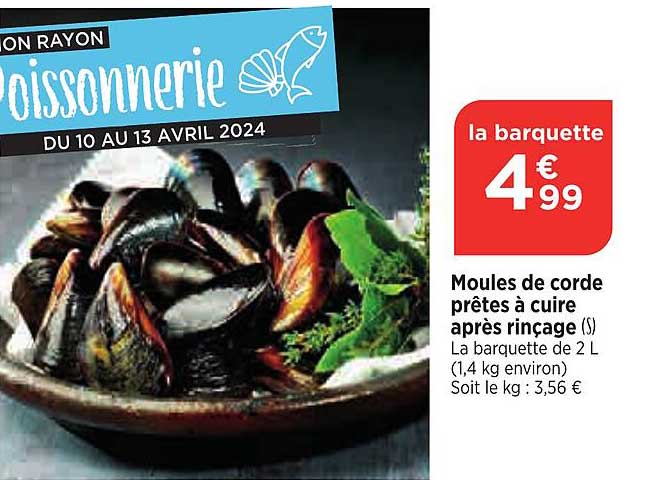 moules de corde prêtes à cuire après rinçage