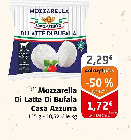 mozzarella di latte di bufala casa azzurra