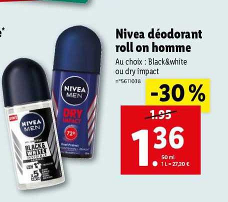 nivea déodorant roll on homme