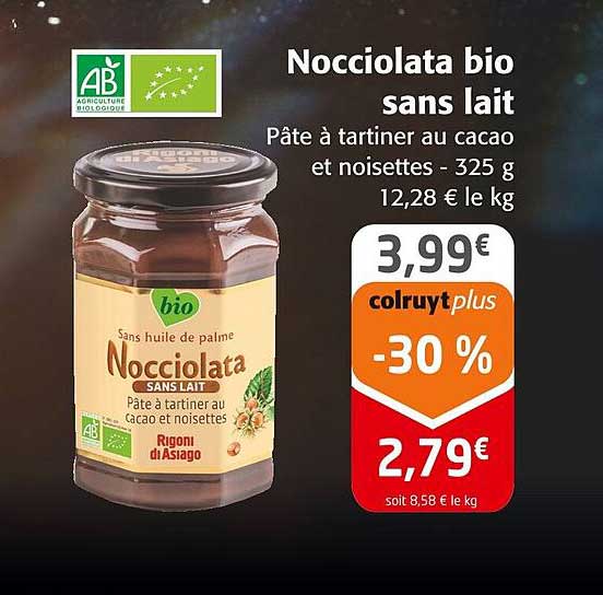 Nocciolata Bio Sans Lait