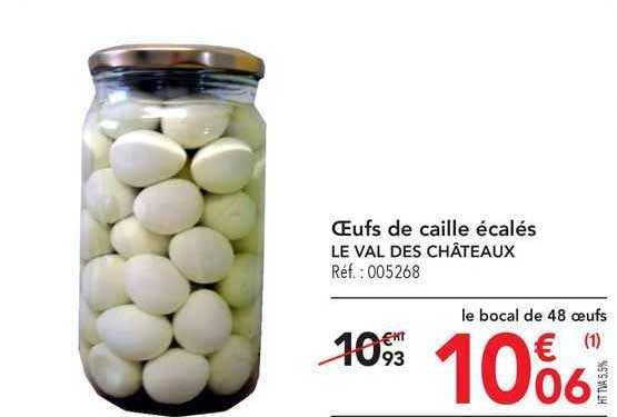 œufs de caille écalés le val des châteaux