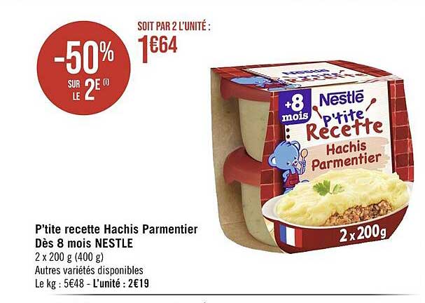 p'tite recette hachis parmentier dès 8 mois nestlé