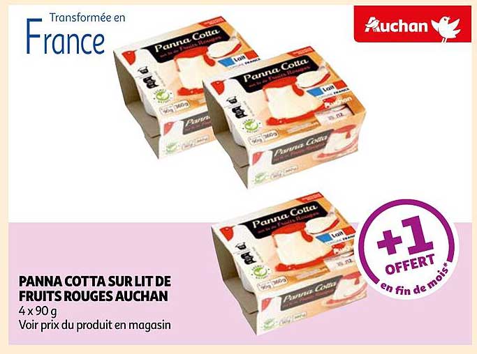 panna cotta sur lit de fruits rouges auchan