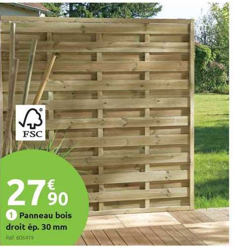 panneau bois droit ép. 30 mm