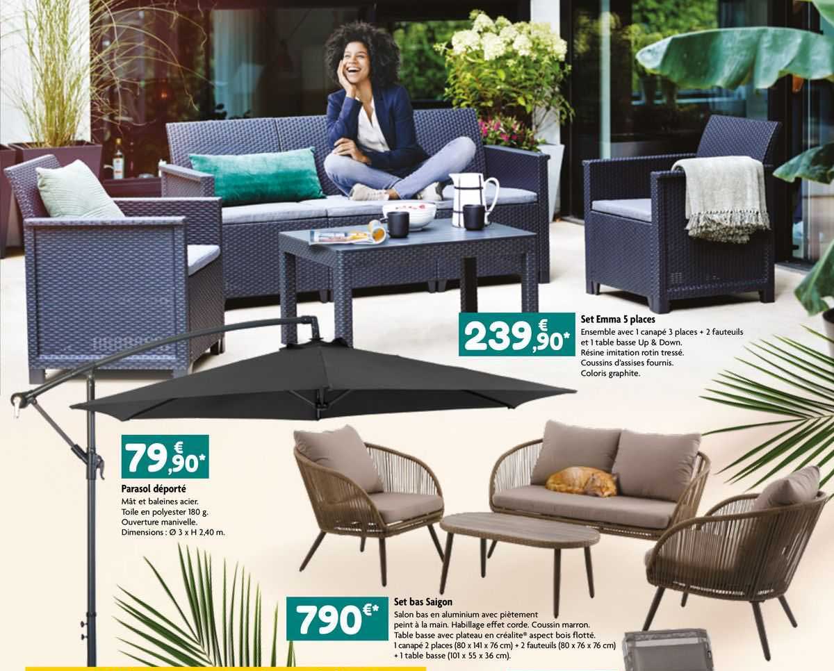 Parasol Déporté, Set Bas Saigon, Set Emma 5 Places