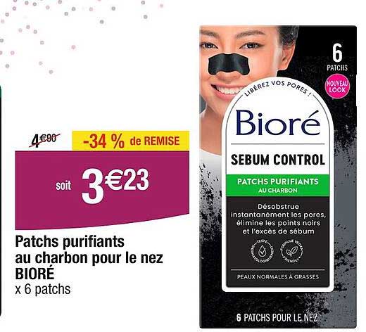 Patchs Purifiants Au Charbon Pour Le Nez Bioré