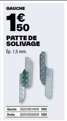 patte de solivage