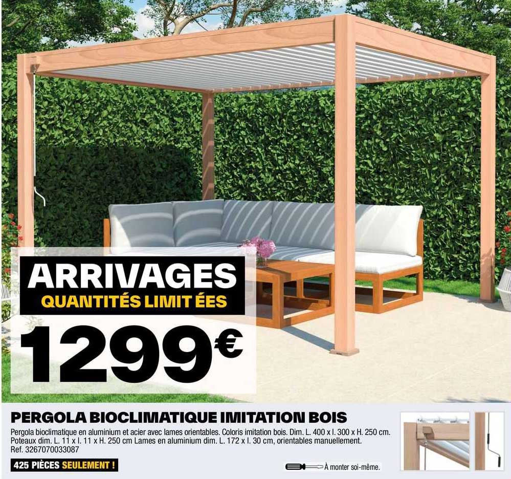 Pergola Bioclimatique Imitation Bois