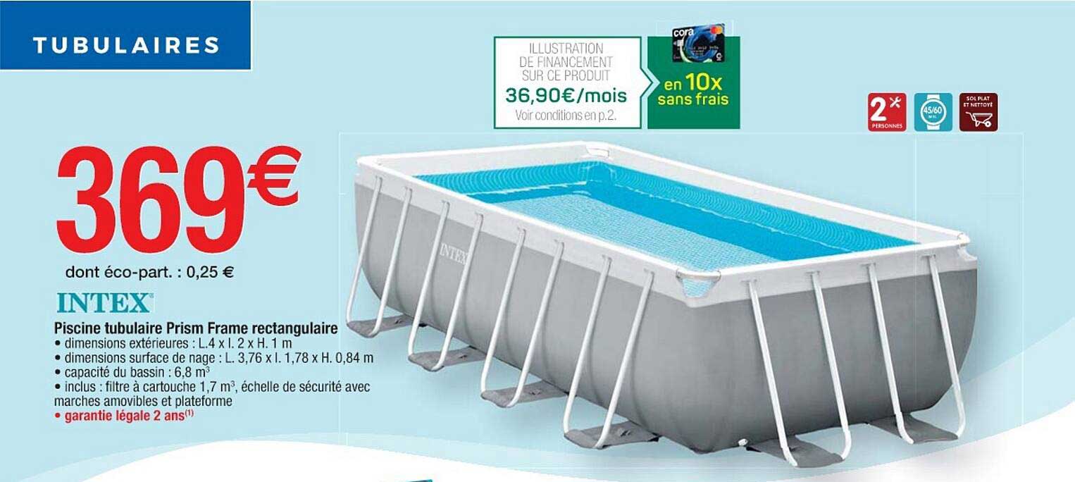 piscine tubulaire prism frame rectangulaire intex