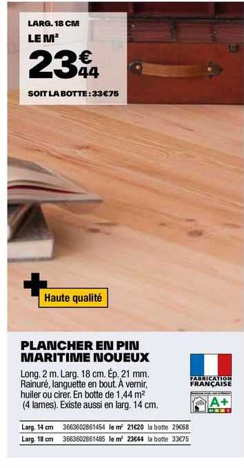 plancher en pin maritime noueux