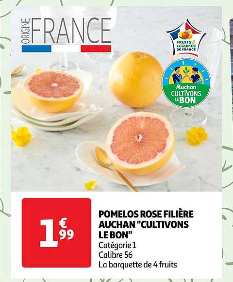 pomelos rose filière auchan "cultivons le bon"