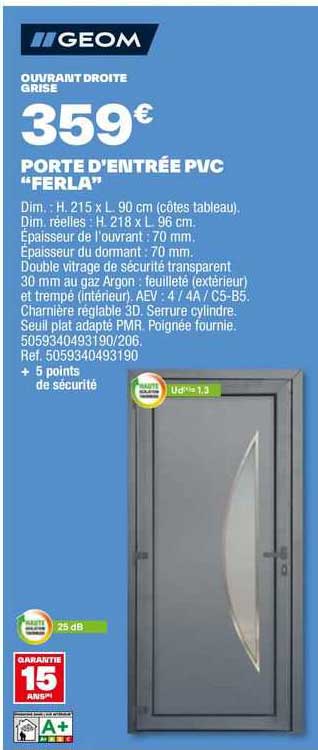 porte d'entrée pvc "ferla"