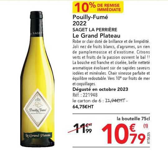 pouilly-fumé 2022 saget la perrière le grand plateau